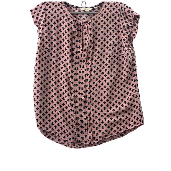 Boden Pleat Front Floral Blouse – Pink & Blue – Size 8 – Cap Sleeve - Picture 1 of 5